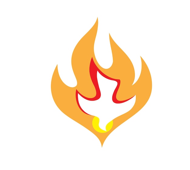 Heiliger geist, feuerkunst, vektor-logo-design