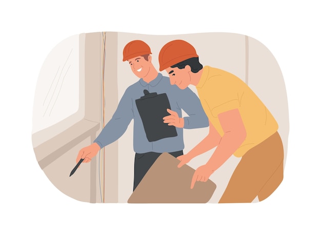 Heiminspektor isolierte Cartoon-Vektor-Illustrationen Technische Hochschulstudent und Lehrer in