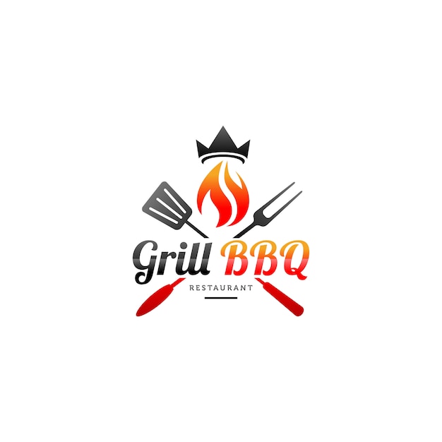 Heiße grill logo vorlagen