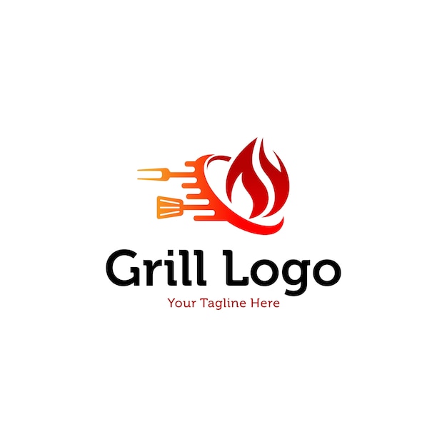 Heiße grill logo vorlagen