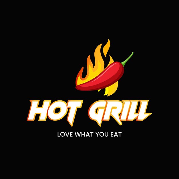 Heißer Grill-Logo-Design-Vektor