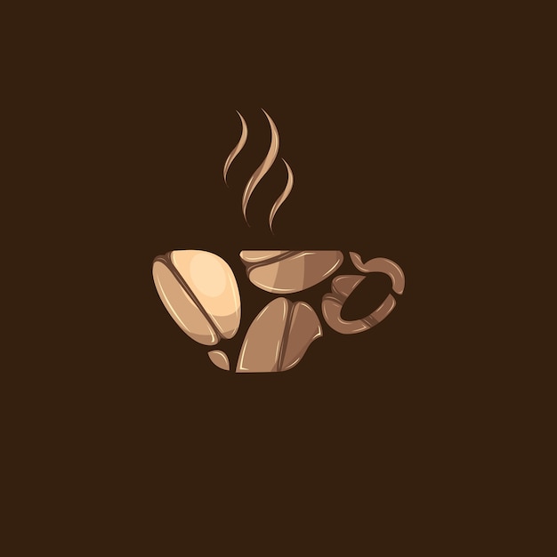 Vektor heißes kaffee-logo