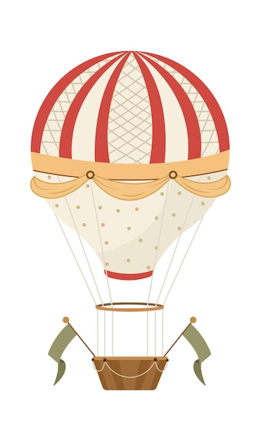 Vektor heißluftballon mit dekorationen vektorillustration