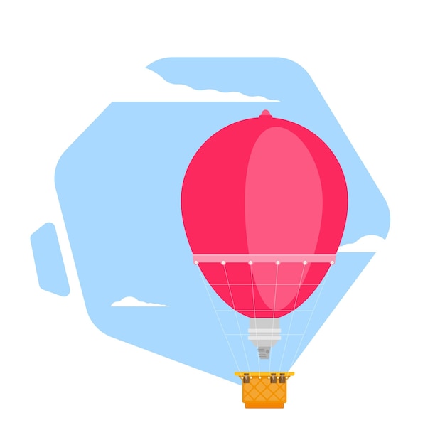 Heißluftballon Planung der Sommerferien Tourismus- und Urlaubsthema Flache Designvektorillustration