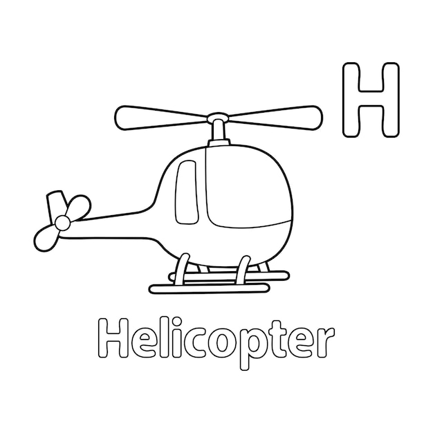 Vektor helikopter alphabet abc malvorlagen h