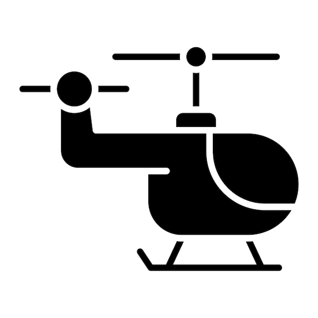 Vektor helikopter-glyph in schwarzer farbe