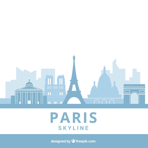 Hellblaue skyline von paris