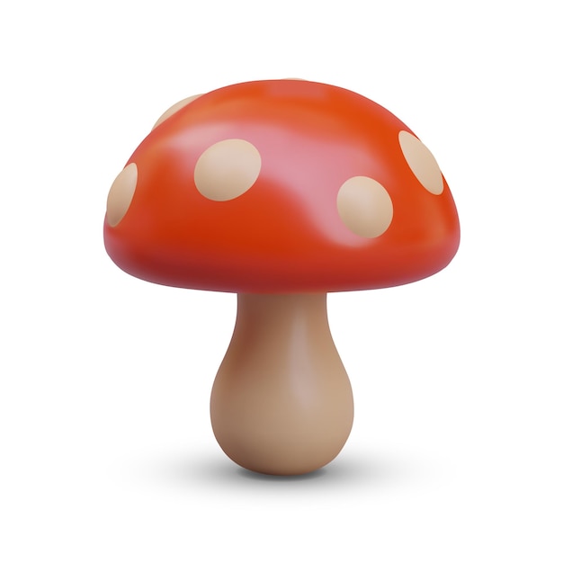 Helle Fliegen-Agaric im Cartoon-Stil Achtung giftiger roter Pilz mit weißen Flecken