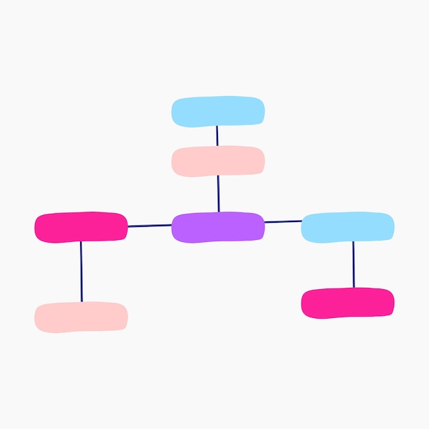 Vektor helle und farbenfrohe organigrammillustration