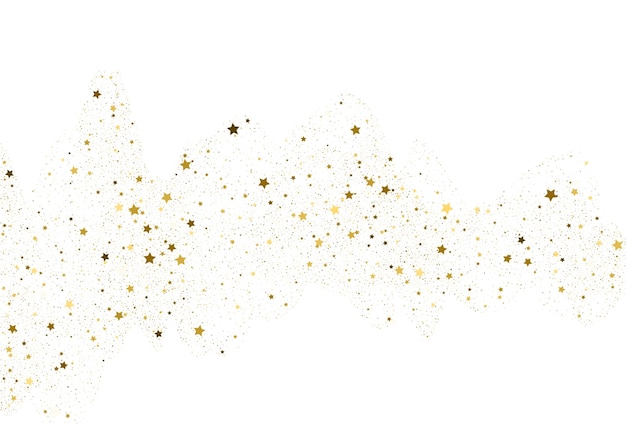 Vektor heller goldglitter konfettihintergrund. digitales papier mit goldenen sternen. weiße feiertagstextur