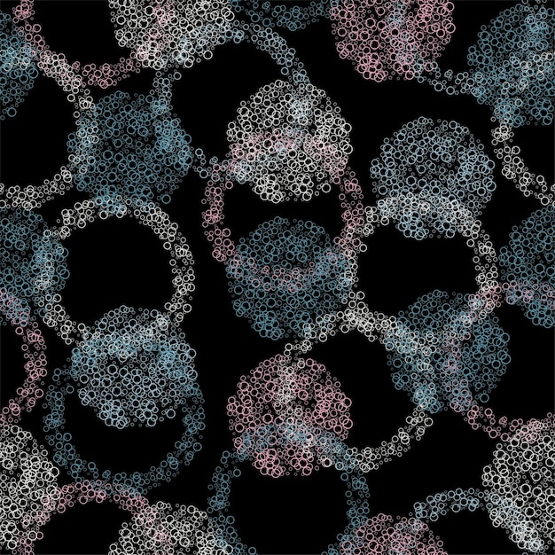 Helles nahtloses muster mit mehrfarbigen strukturierten aquarellpunkten auf schwarzem hintergrund