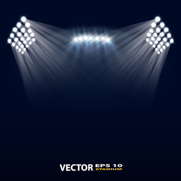 Helles stadion beleuchtet vektordesign