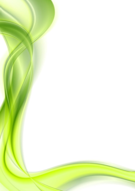 Hellgrüne glänzende glatte Wellen auf weißem Hintergrund. Vektorgrafik-Design