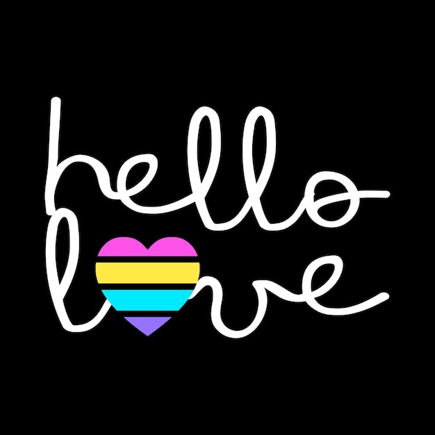 Vektor hello love pride regenbogenherz