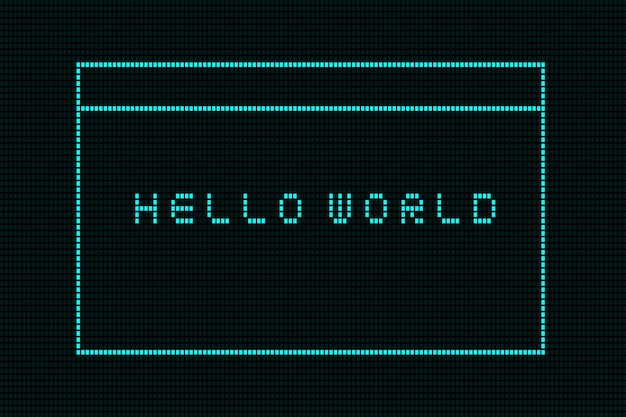 Vektor hello world ist ein einfaches wort für die erste programmierung des programmierers