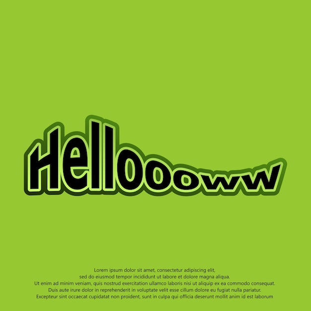 Hellow kreatives design text-effekt oder typografie