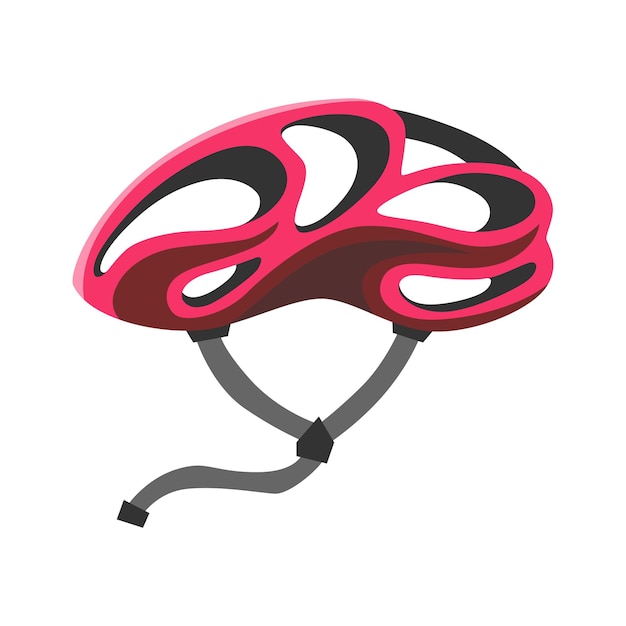 Helm für fahrrad oder fahrradsport. kopfschutz für die verkehrssicherheit. flache sporthelmikone der karikatur