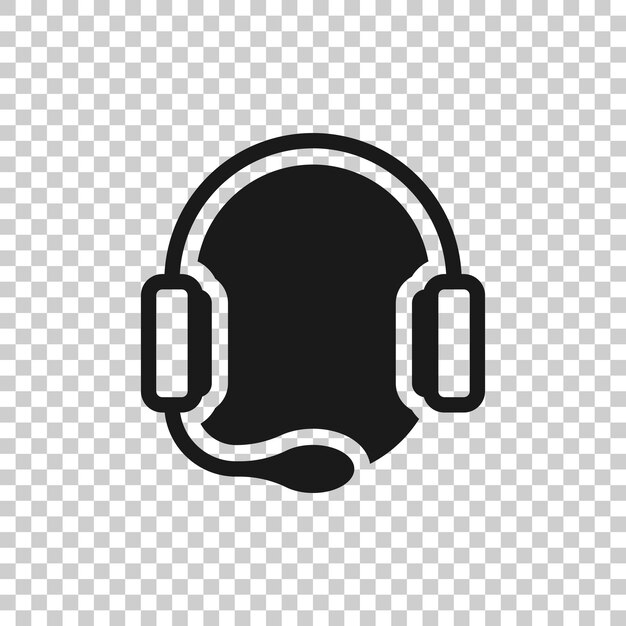 Helpdesk-Symbol im flachen Stil Kopfhörer-Vektor-Illustration auf weißem isolierten Hintergrund Chat-Operator-Geschäftskonzept