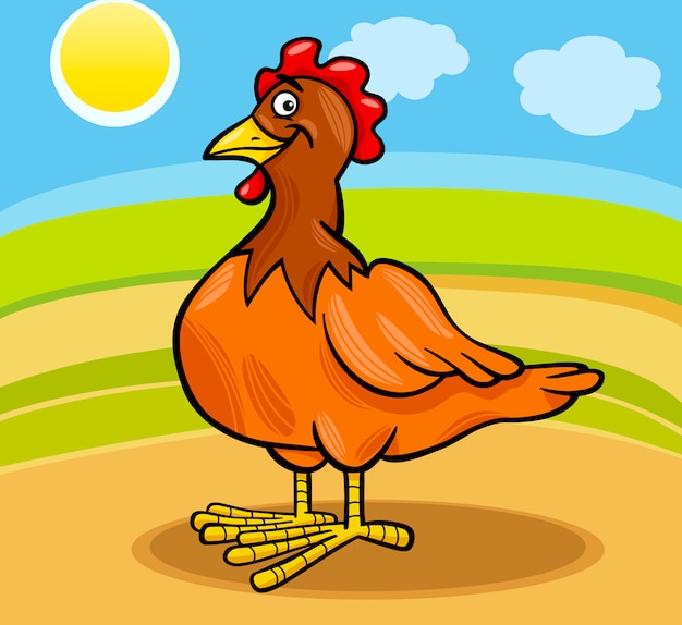 Henne Bauernhof Tier Cartoon Illustration