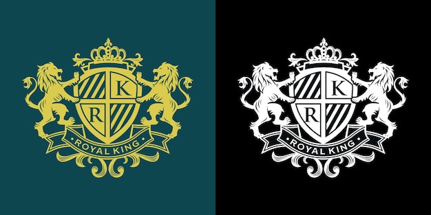 Vektor heraldik löwe luxus-designvorlage