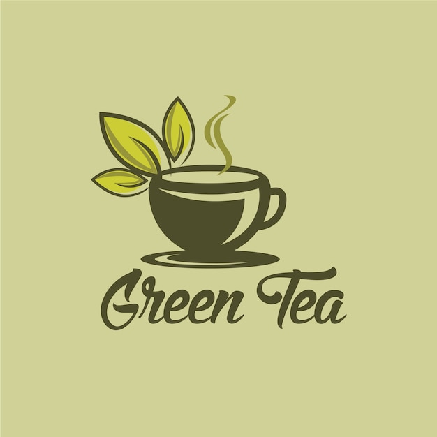 Vektor herbal green tea cup logo