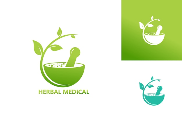 Herbal medical logo template design vektor, emblem, designkonzept, kreatives symbol, icon