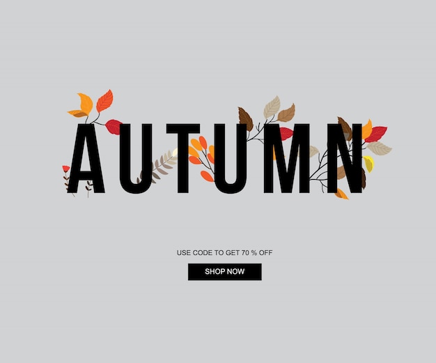 Herbst-banner, verkauf und rabatt banner, automn element und web-vorlage.