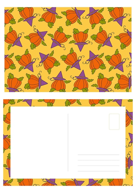 Herbst-design-vorlage handgezeichnete kürbisse flache vektorillustration