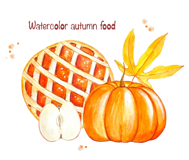 Herbst Essen Clipart Aquarell