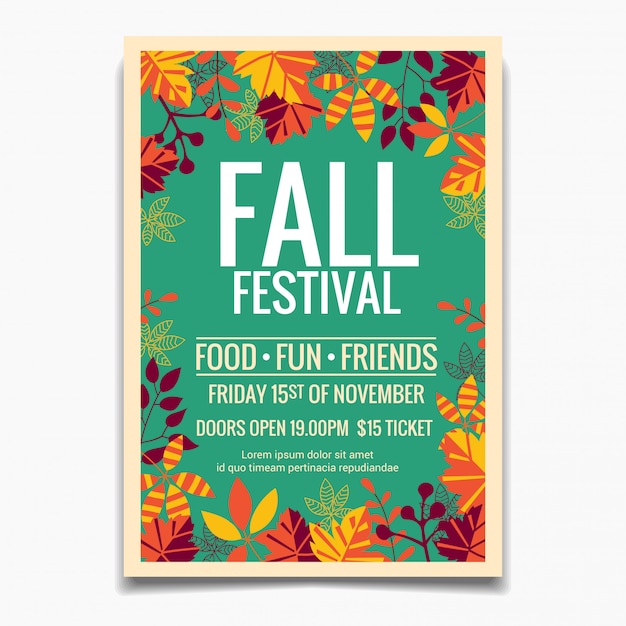 Herbst festival plakat vorlage