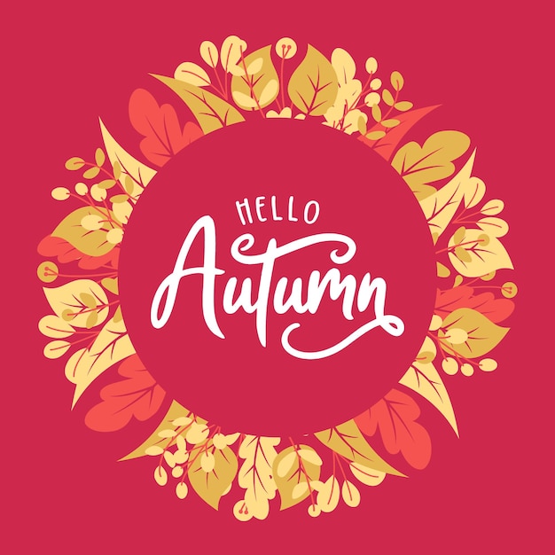 Herbst sale promo banner mit herbstlaub auf rosa hintergrund