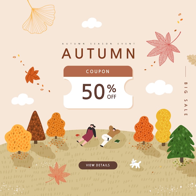 Herbst Shopping Event Illustration. Banner.