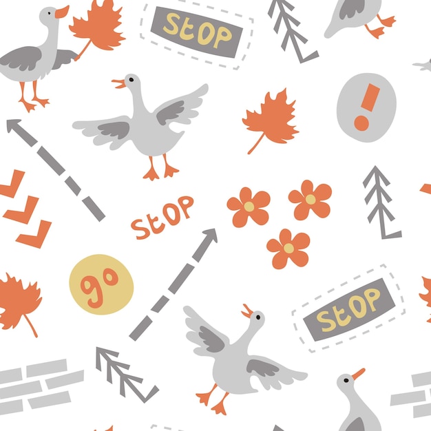 Herbst-straßenkarte-doodle-muster