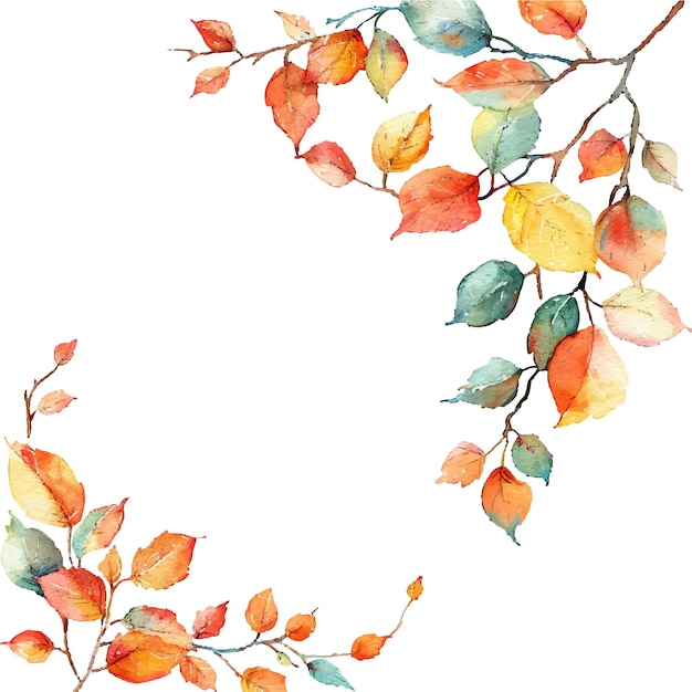 Herbstblätter Aquarell-Vektorillustration für den Hintergrund