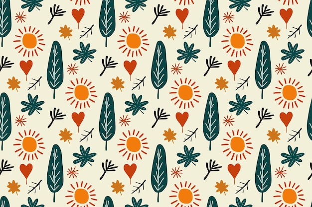 Herbstblumen- und Sonnenmotiv