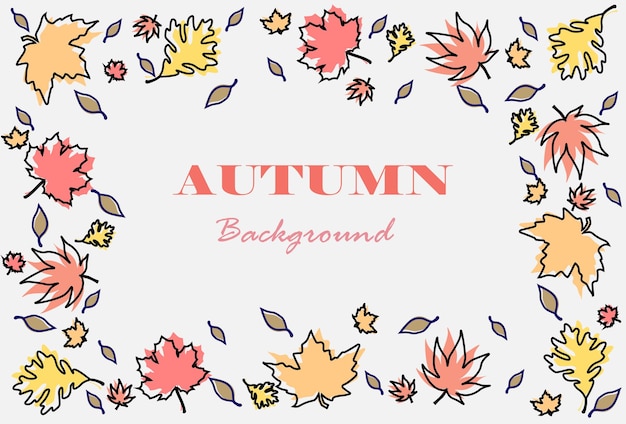 Herbstlaub-Muster-Vektor-Design mit Pastellfarben