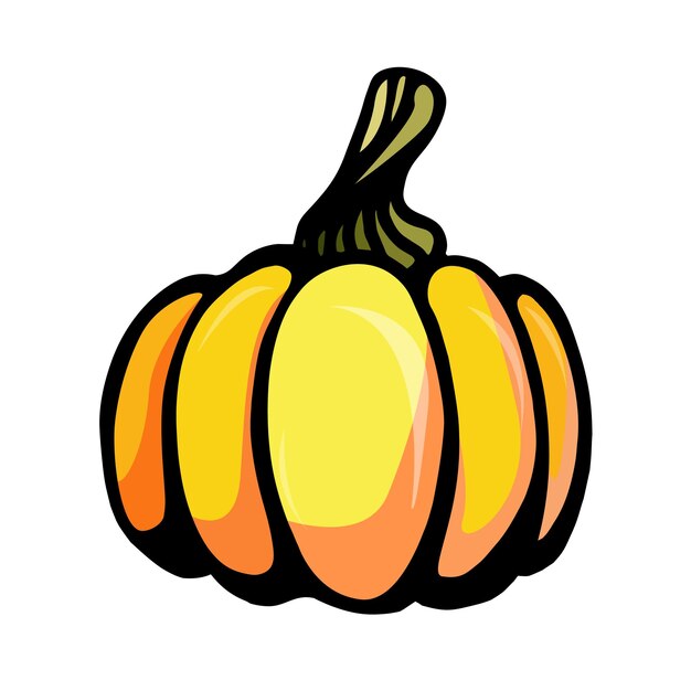 Herbstorangenkürbis für Halloween-Gekritzel.