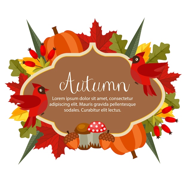 Herbstthema Banner mit flachen Stil