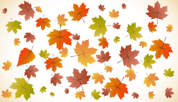 Herbstzeichnungshintergrund. Abgestorbene Blätter fallen. Vektorillustration