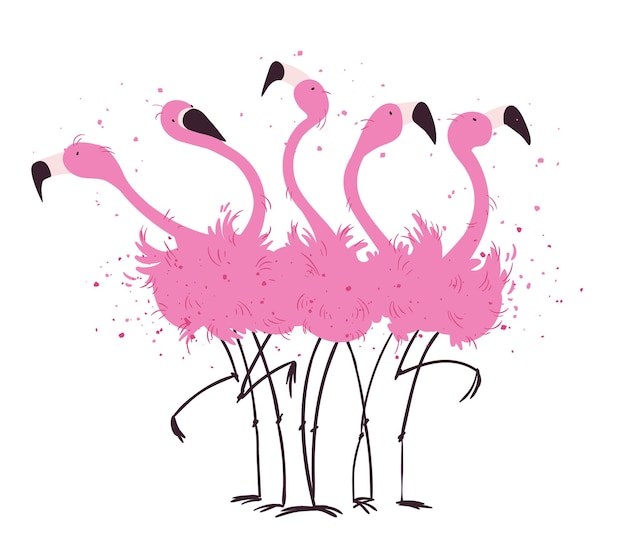 Herde von flamingos-vektor-bild
