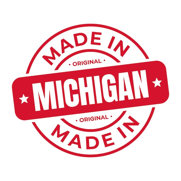 Hergestellt in Michigan Stempel Logo Symbol Symbol Design Seal National Original Product Badge Vector