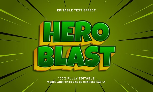 Hero Blast bearbeitbare Texteffekte mit einem Happy- und Kids-Thema