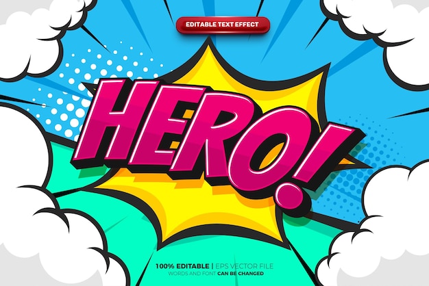 Hero Retro Pop Art Comic-Text-Effekt