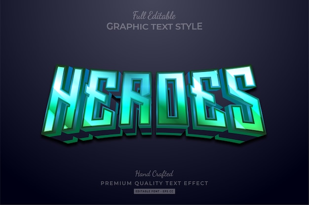 Heroes 80's gradient bearbeitbarer premium-texteffekt