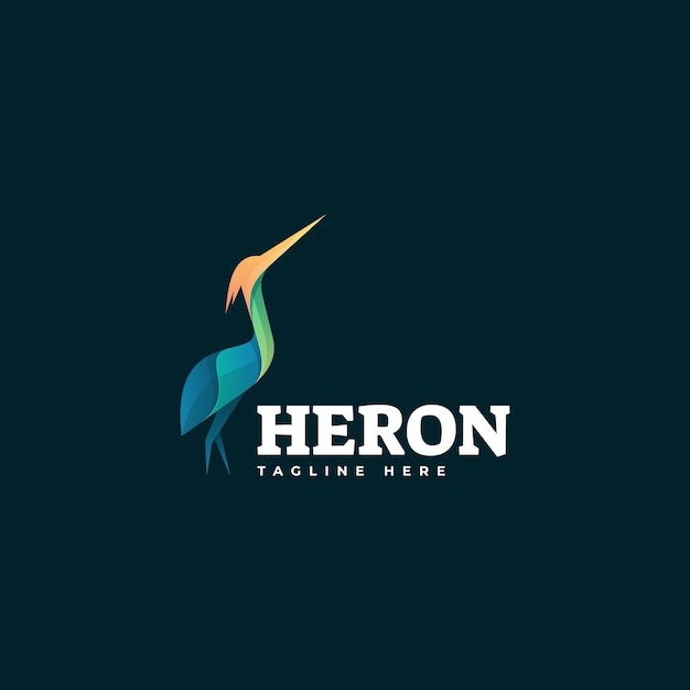 Heron gradient bunte stil logo vorlage