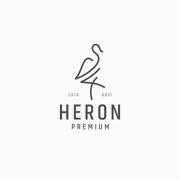 Heron-logo-symbol-design-vorlage flach