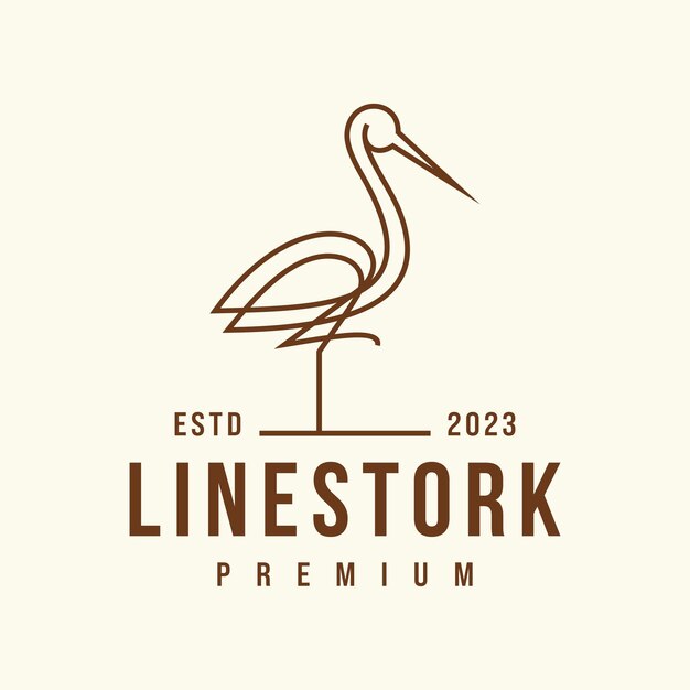 Vektor heron-outline-design-vektorillustration linienkunst heron-logo-design