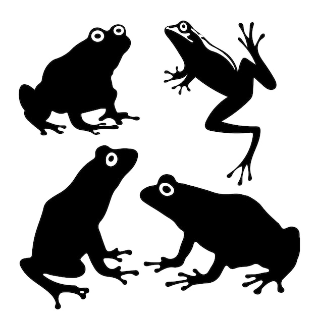 Herunterladen von Free Frog Silhouette Clipart Schwarz-Weiß-Vektor-Designs
