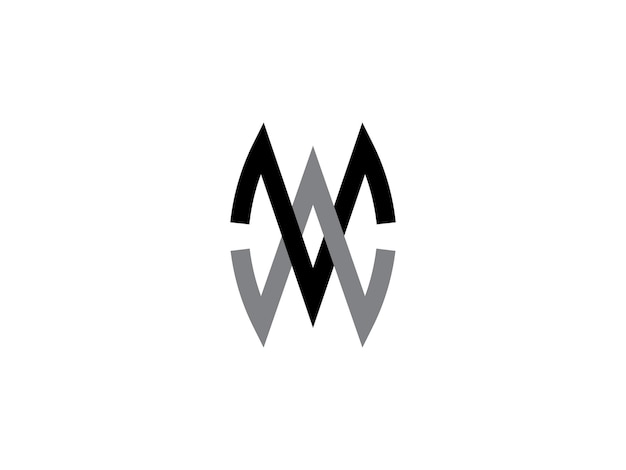 Vektor hervorragendes mw- oder wm-monogramm-logo-design