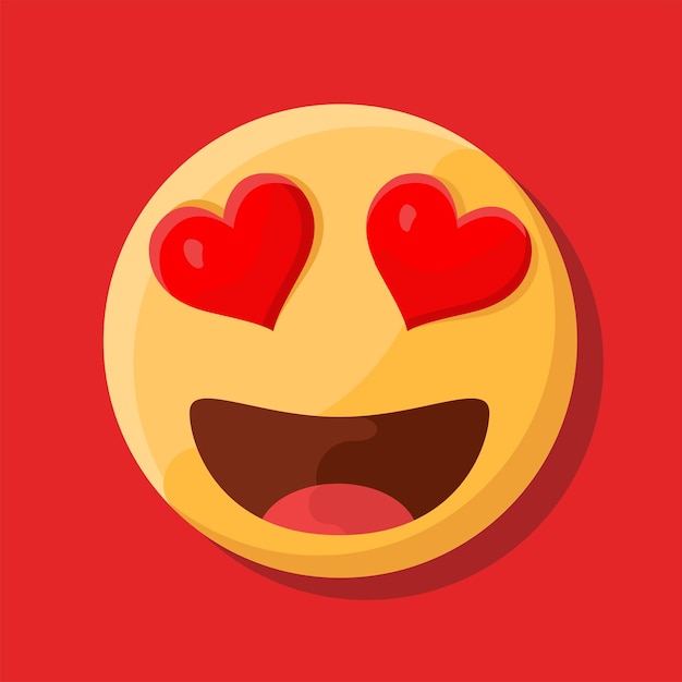 Herz-augen-niedliche emojis-gesichtsvektoren